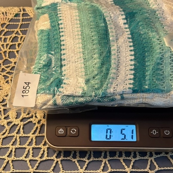 Womens Handmade Teal‎ Beige Crochet Woven Fringe Cap Sleeve Hippie Peasant Top M - Picture 7 of 7